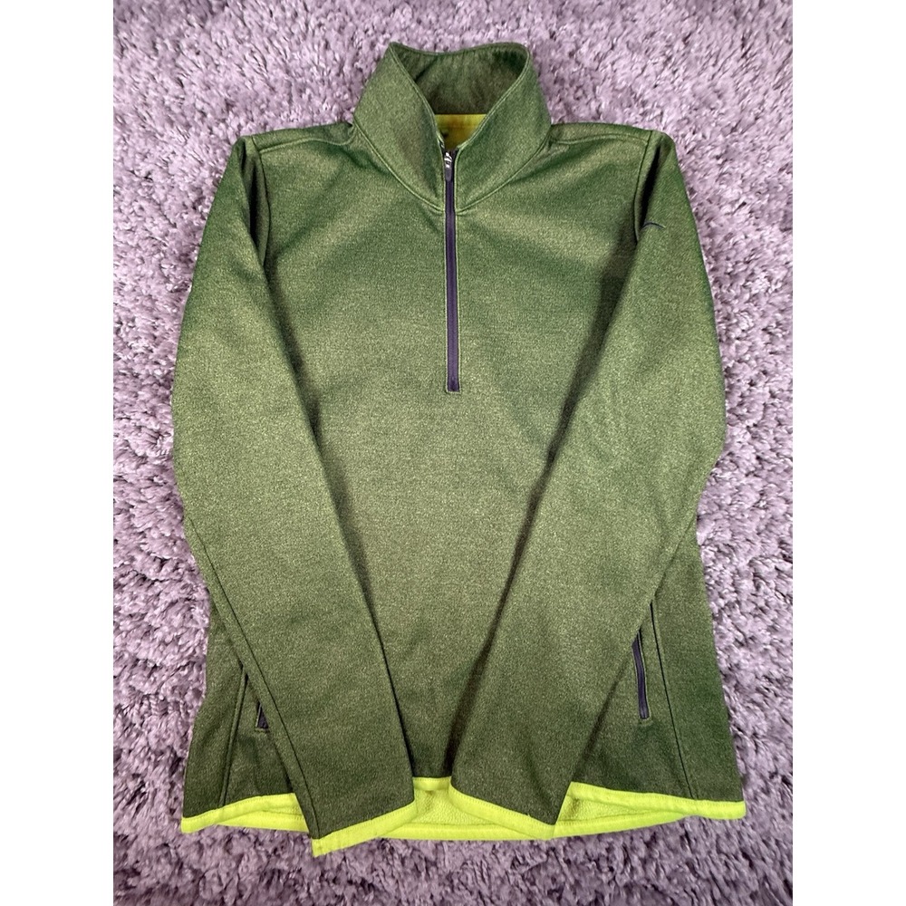 Nike Golf Therma Fit Pullover Womens Medium 1/2 Zip 685282-702 Green Long Sleeve